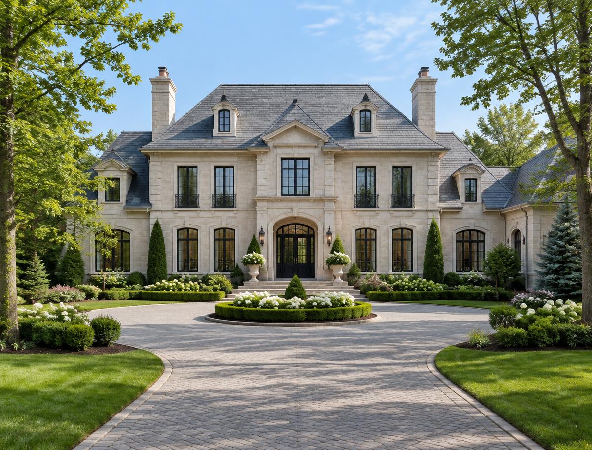 Illustrative mansions & estate homes architecture, not an available listing