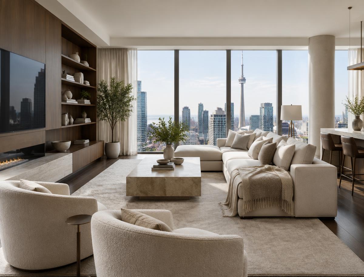 Illustrative furnished condos & apartments architecture, not an available listing